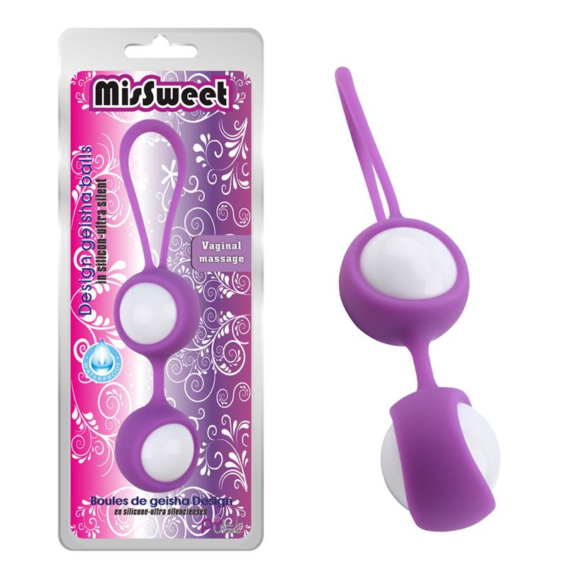 Bolas de gueixa MisSweet 17,7 cm silicone roxo - Imagem 5