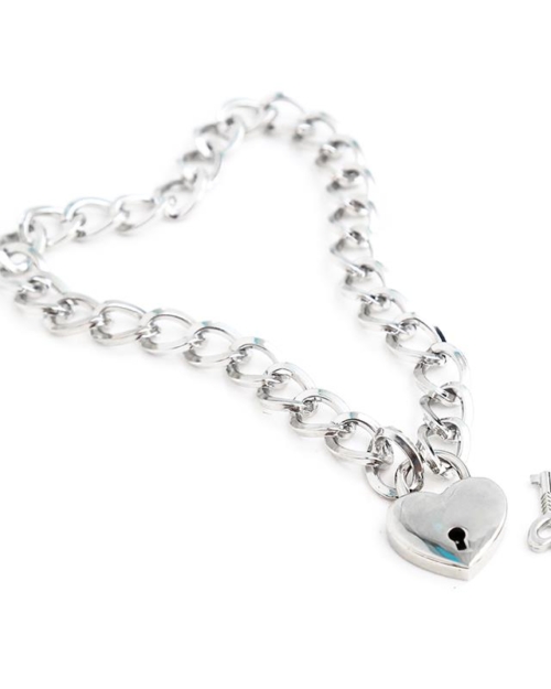 Colar com Cadeado de Metal Tamanho M 44 cm