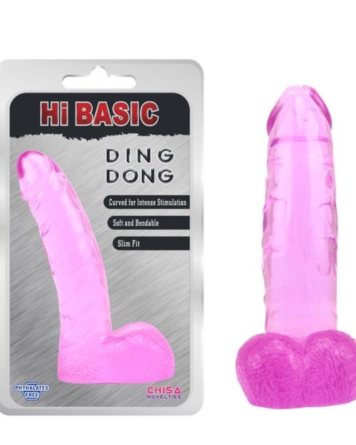 Transparente Ding Dong Vibrador-Rosa