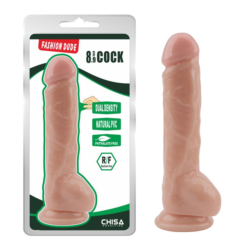 Vibrador de dupla densidade Fashion Dude 8.9 Natural - Imagem 6