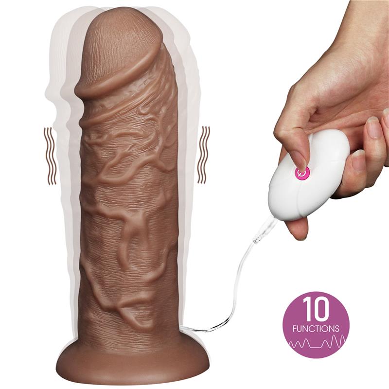 Dildo King 10.5 com vibração marrom gordinha - Imagem 9