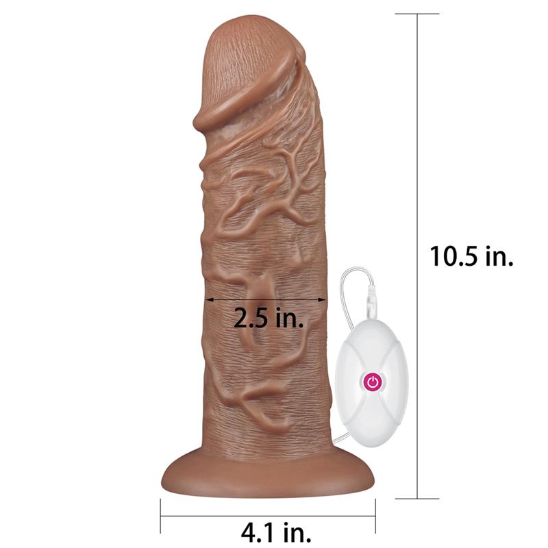 Dildo King 10.5 com vibração marrom gordinha - Imagem 10