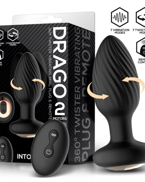 Drago Anal Plug Vibration, Movimento Twister 360º e Controle Remoto