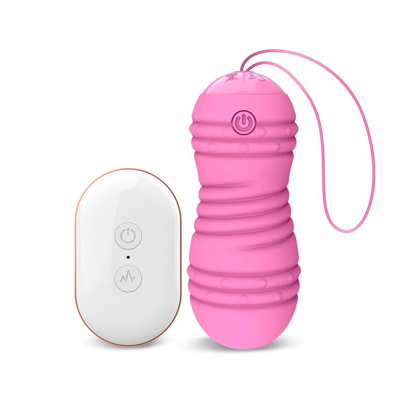 Ovo Vibratório Hiibo com Controle Remoto Rotativo USB Silicone Rosa - Imagem 2