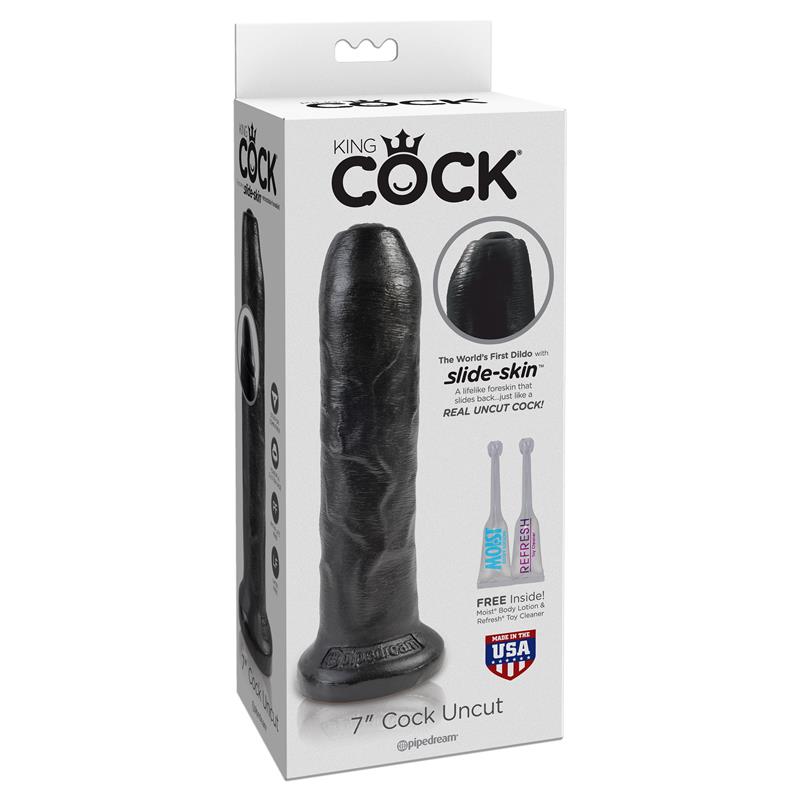 King Cock Vibrador Realista com Glande Retrátil Cor Preto 7 - Imagem 2