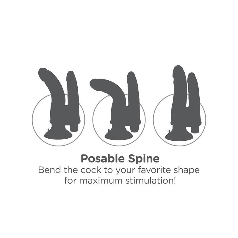 Vibrador Duplo King Cock 8 - Cor Preta - Imagem 6