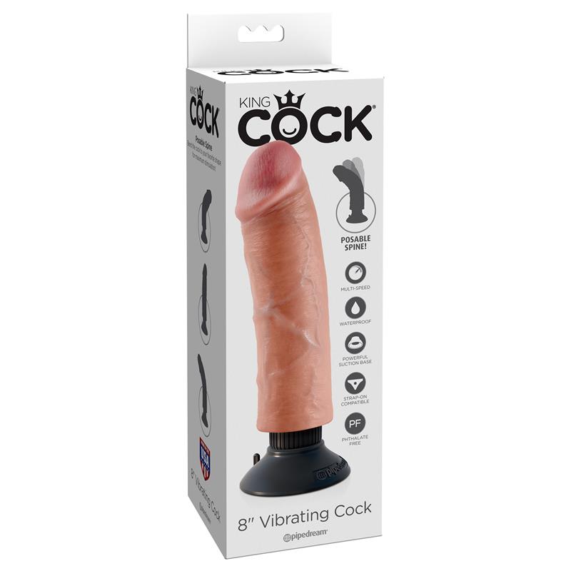 Vibrador Realista King Cock 8 - Cor Natural - Imagem 2