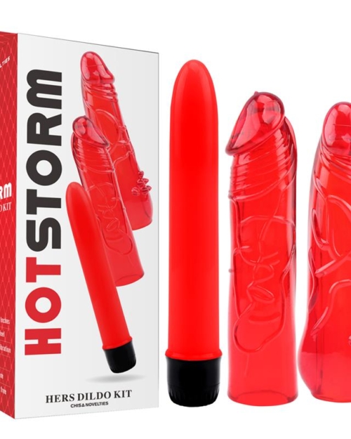 Kit Vibrador e Vibrador dela Kit Vibrador Vermelho