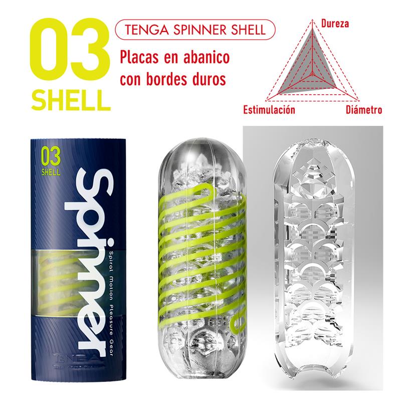 Masturbador Masculino Spinner 03 Shell - Imagem 2