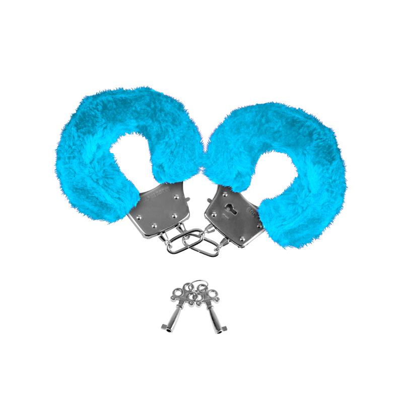 Algemas forradas em azul neon