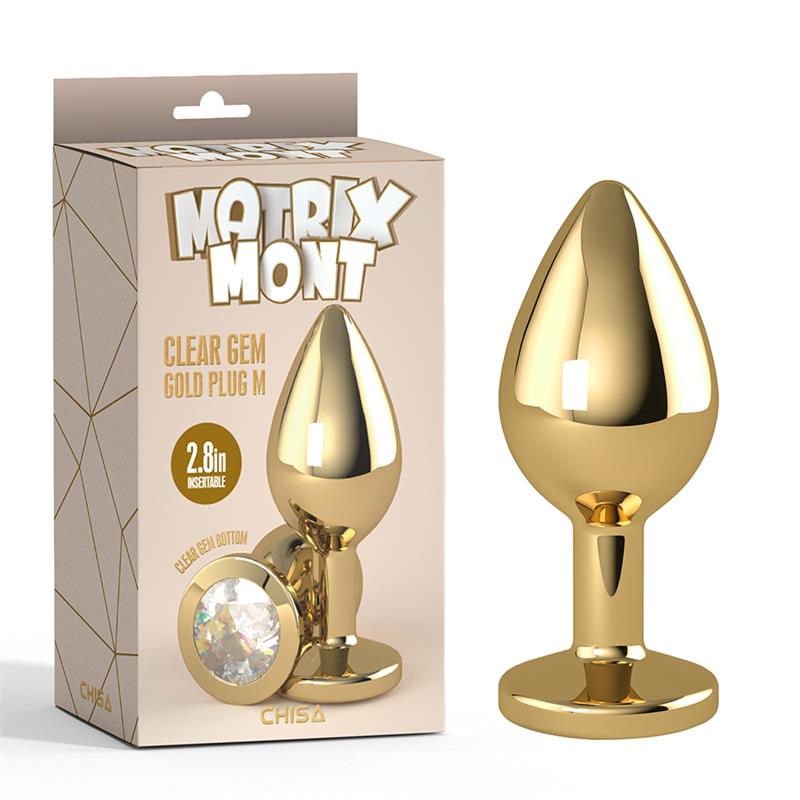 Plugue anal transparente Gem Gold tamanho M - Imagem 5