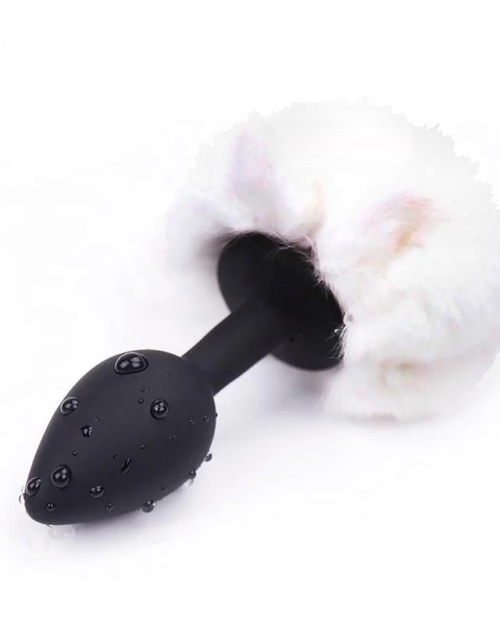 Plug Anal com Pompom Branco Tamanho S