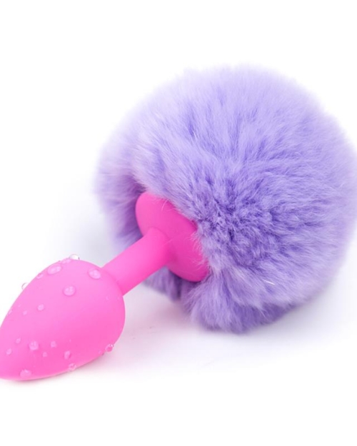 Plug Anal com Pompom Roxo Claro Tamanho S