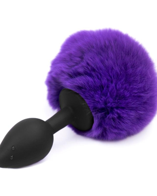 Plug Anal com Pompom Roxo Tamanho S