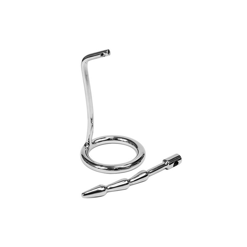 Plugue de castidade para pênis com cadeado de aço inoxidável - Imagem 2