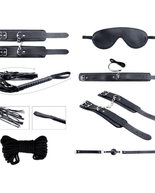 Kit BDSM preto de 8 peças Secret Desires