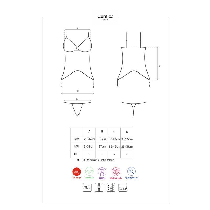 Conjunto com cinta-liga Contica tamanho L/XL - Imagem 5