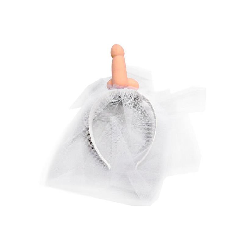 Véu de noiva branco com pênis