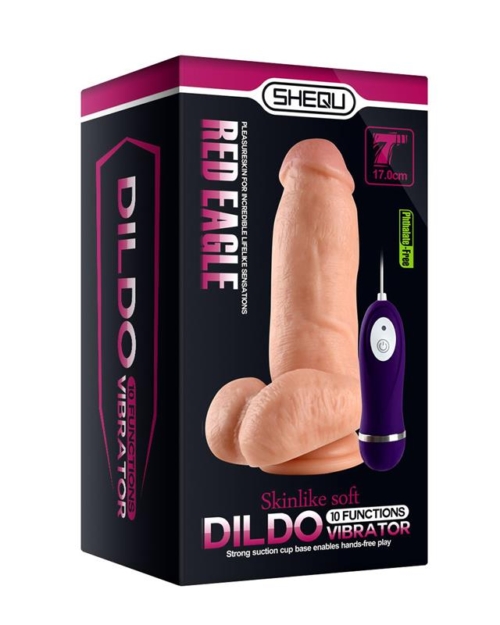 Vibrador realista com controle remoto Red Eagle 17 cm